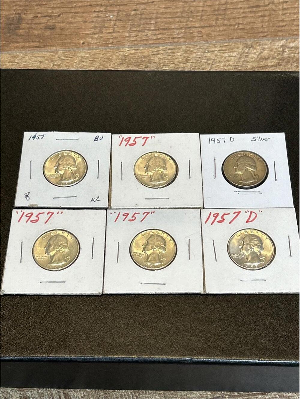 1957 washington silver quarter lot-6 washington silver quarters